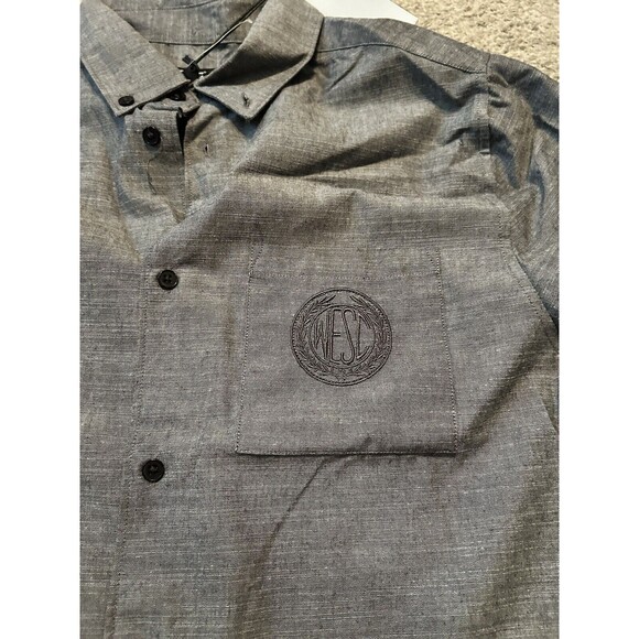 Wesc Oden Long Sleeve Oxford Button Up Shirt‎ Size Men’s Small NWT GRAY - Picture 4 of 7